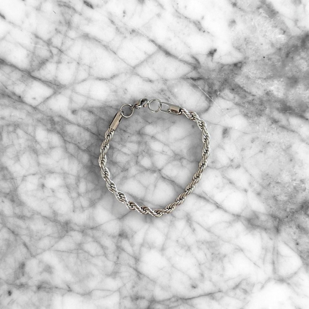 Vintage Silver Twisted Chain Bracelet